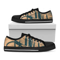 Fishing Hooks Print Black Low Top Sneakers