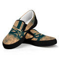 Fishing Hooks Print Black Slip On Sneakers