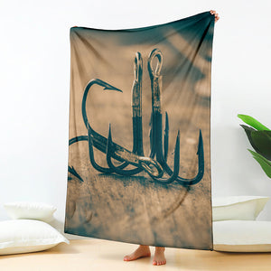 Fishing Hooks Print Blanket