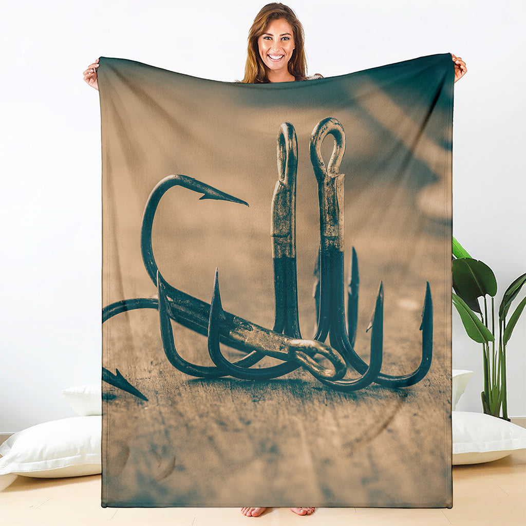 Fishing Hooks Print Blanket