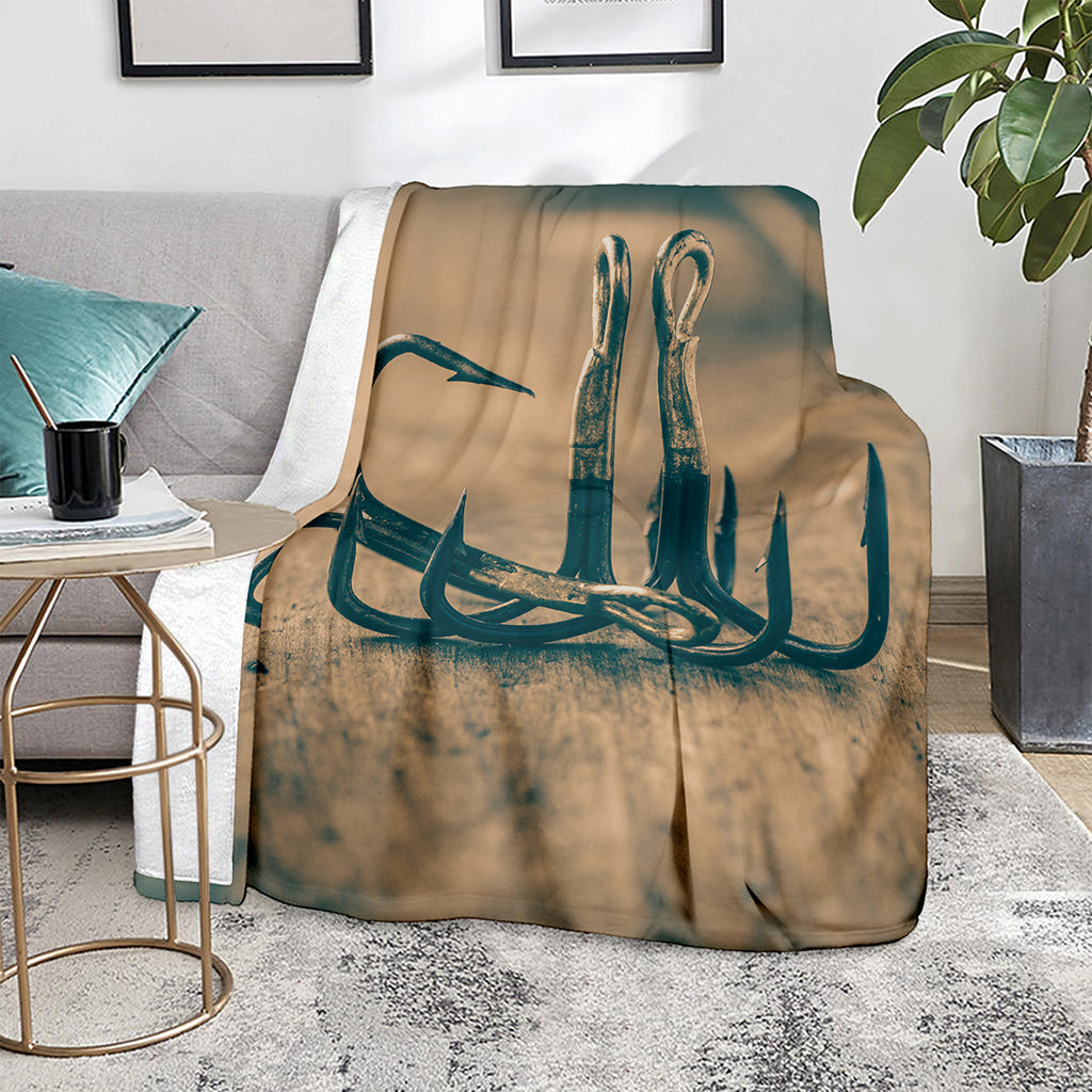 Fishing Hooks Print Blanket