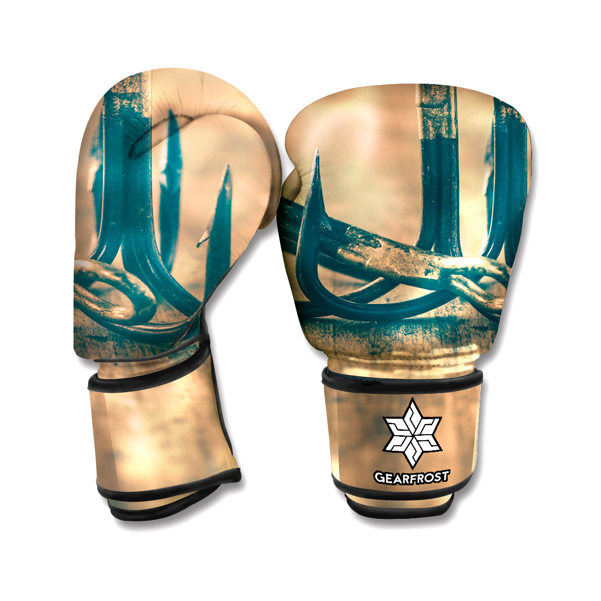 Fishing Hooks Print Boxing Gloves