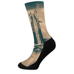 Fishing Hooks Print Crew Socks