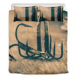 Fishing Hooks Print Duvet Cover Bedding Set