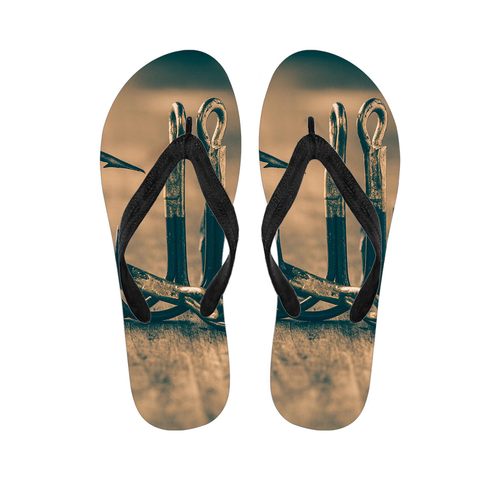 Fishing Hooks Print Flip Flops