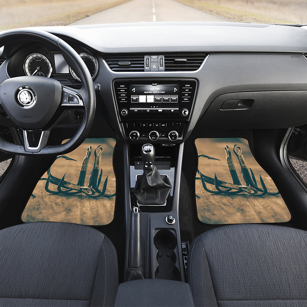 Fishing Hooks Print Front and Back Car Floor Mats