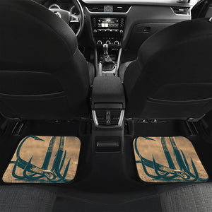 Fishing Hooks Print Front and Back Car Floor Mats