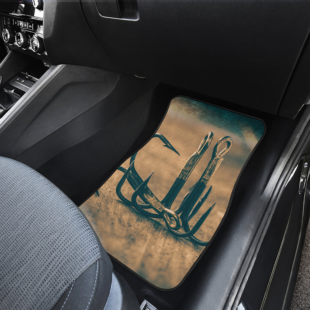 Fishing Hooks Print Front and Back Car Floor Mats