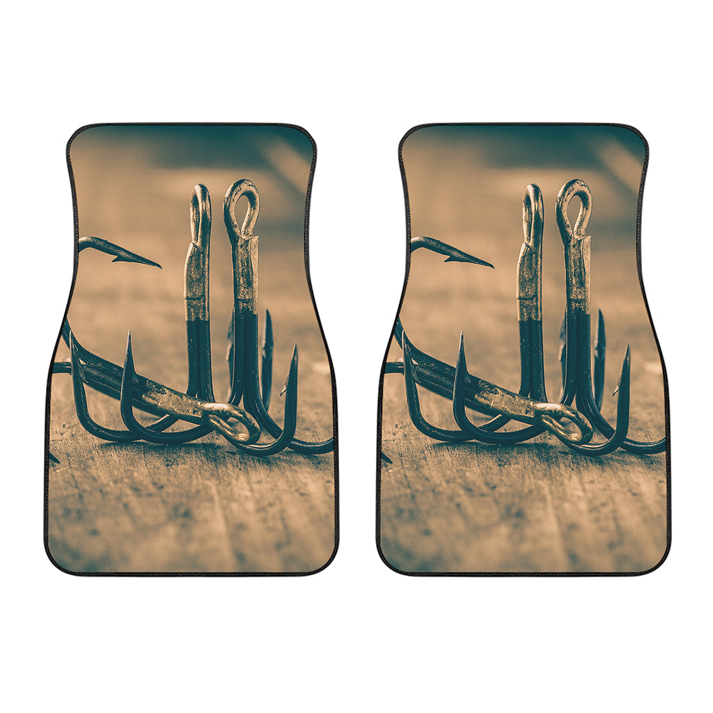 Fishing Hooks Print Front Car Floor Mats