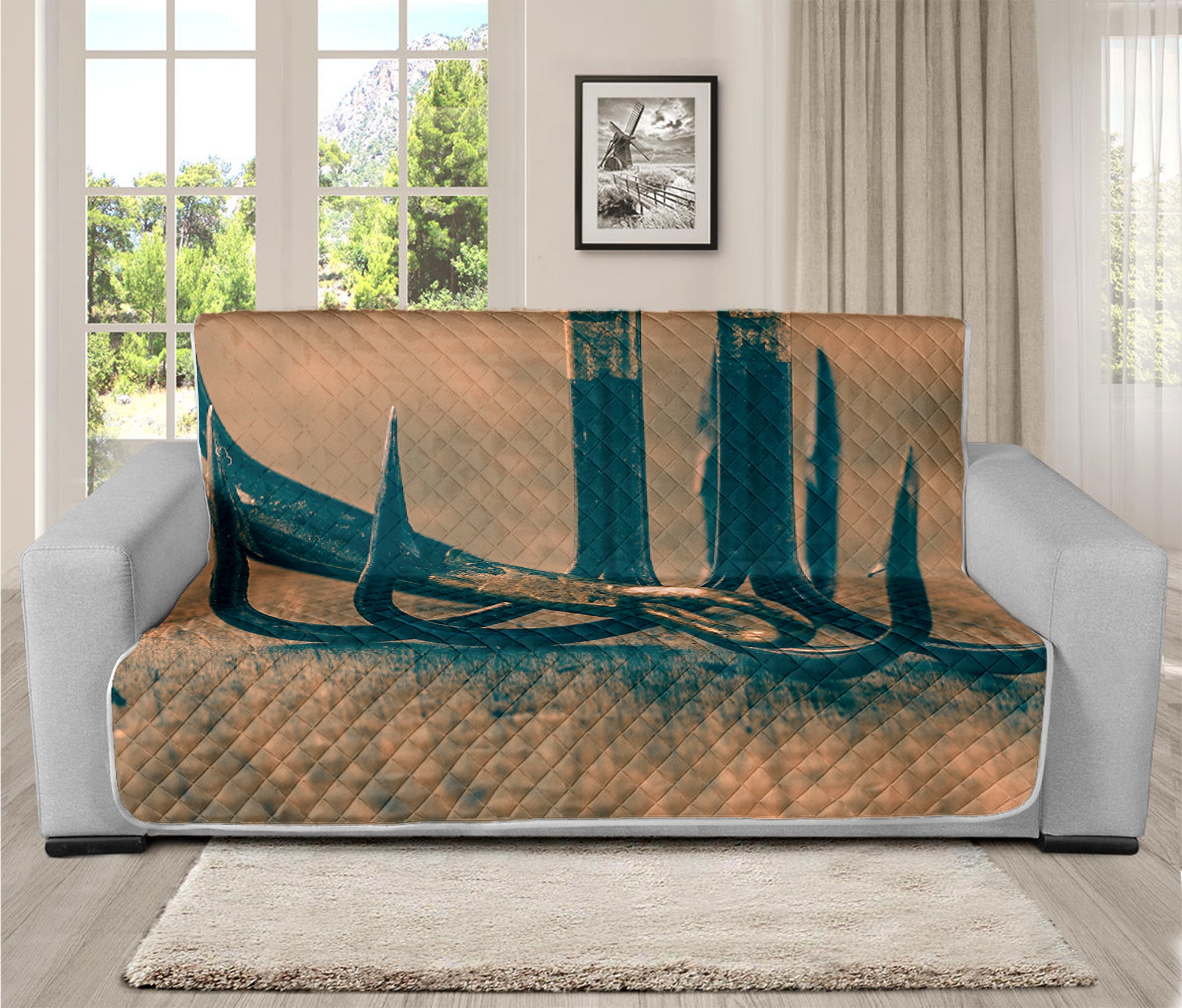 Fishing Hooks Print Futon Protector