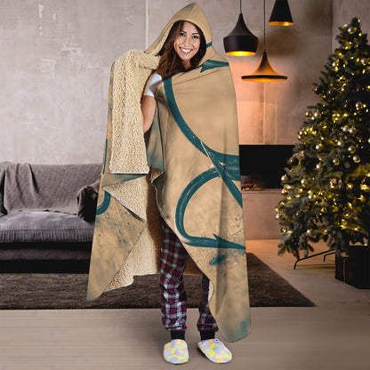 Fishing Hooks Print Hooded Blanket