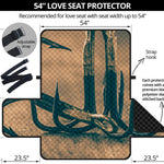 Fishing Hooks Print Loveseat Protector