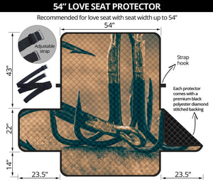 Fishing Hooks Print Loveseat Protector