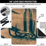 Fishing Hooks Print Loveseat Protector