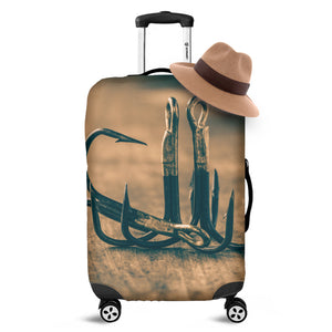 Fishing Hooks Print Luggage Cover