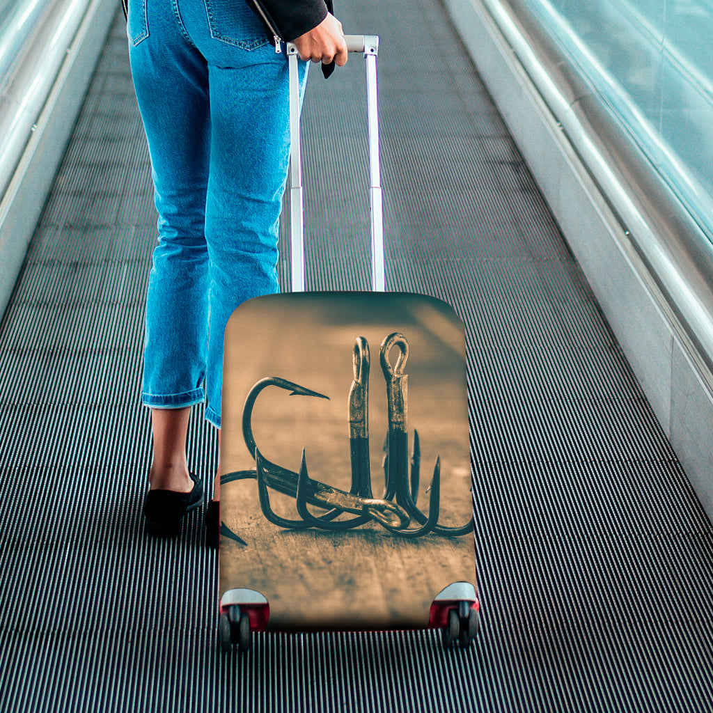 Fishing Hooks Print Luggage Cover