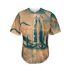 Fishing Hooks Print Men's Baseball Jersey