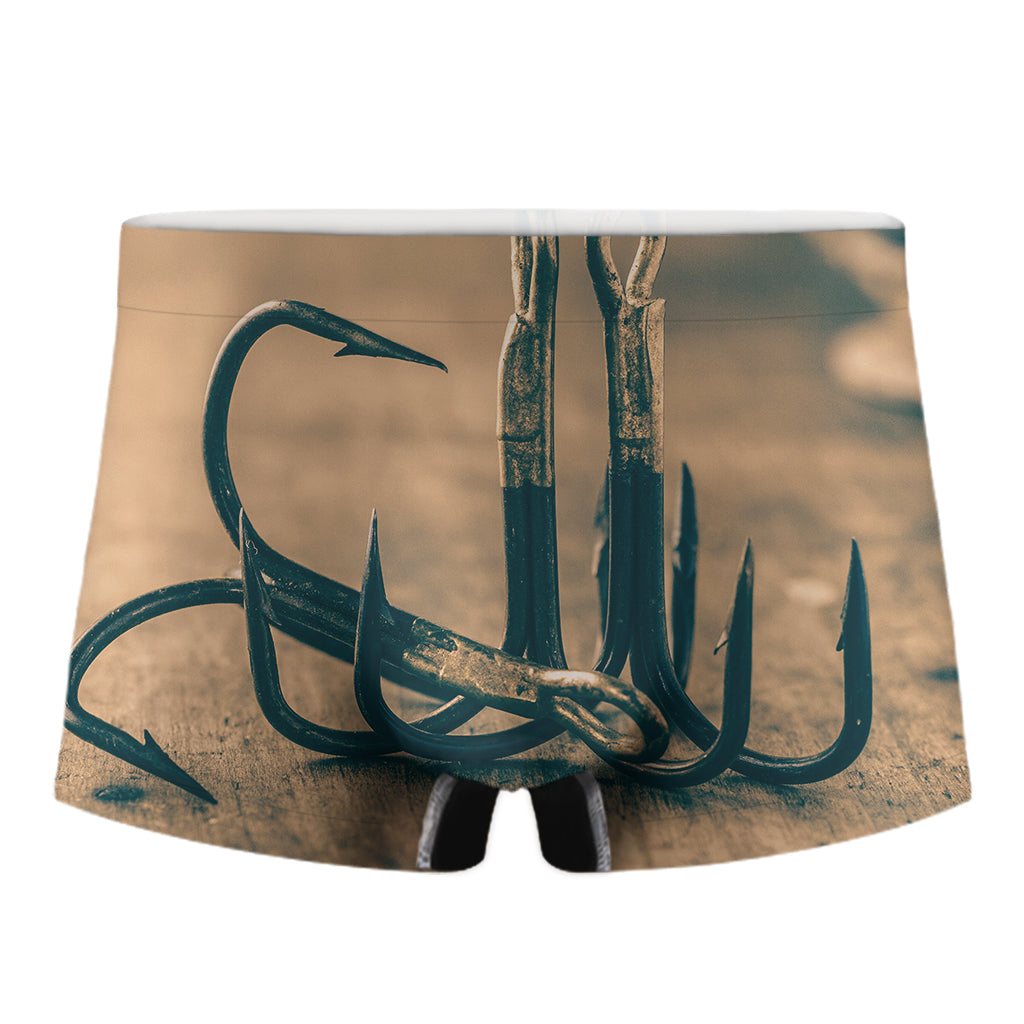 Fishing Hooks Print Men's Boxer Briefs