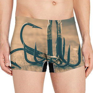 Fishing Hooks Print Men's Boxer Briefs