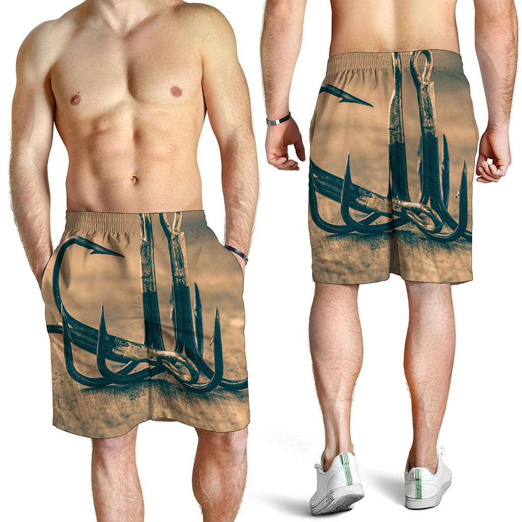 Fishing Hooks Print Men's Shorts