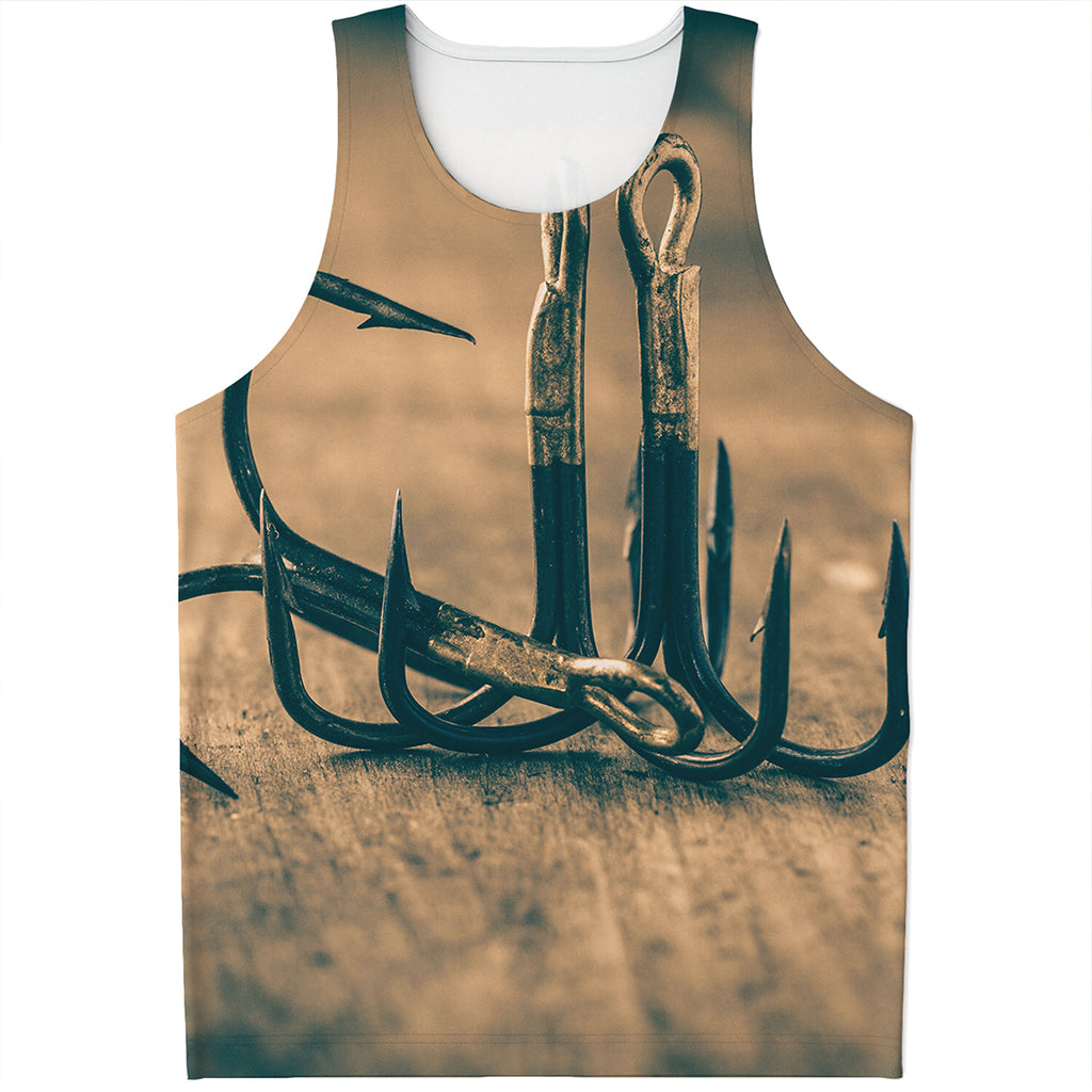 Fishing Hooks Print Men's Tank Top