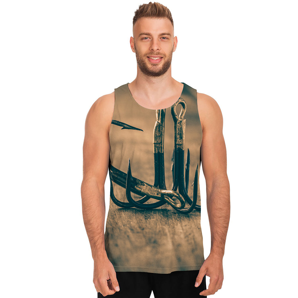 Fishing Hooks Print Men's Tank Top