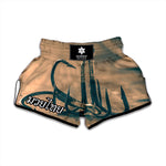 Fishing Hooks Print Muay Thai Boxing Shorts