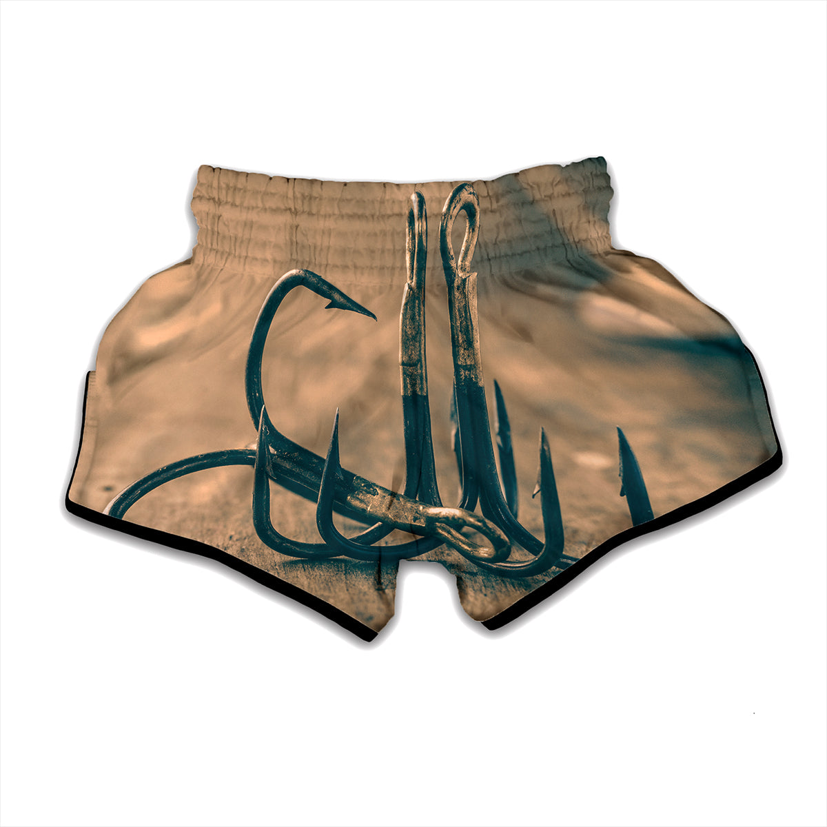 Fishing Hooks Print Muay Thai Boxing Shorts