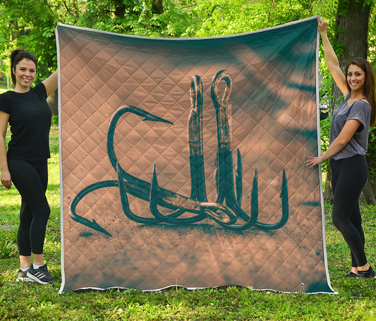 Fishing Hooks Print Quilt