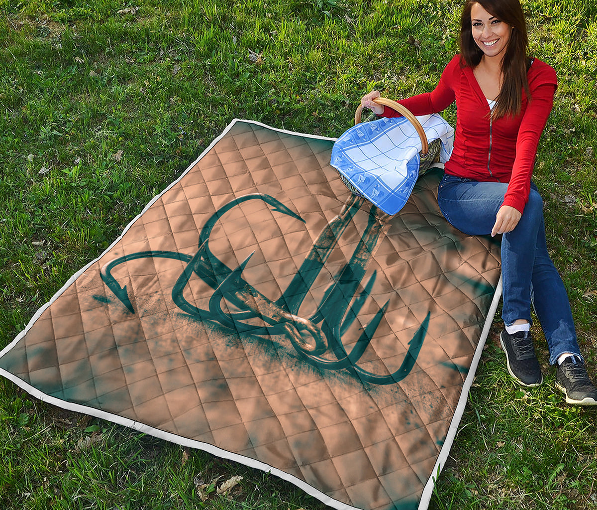 Fishing Hooks Print Quilt