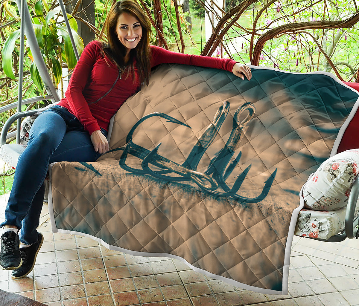 Fishing Hooks Print Quilt