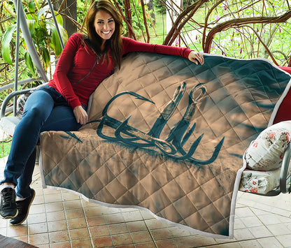 Fishing Hooks Print Quilt