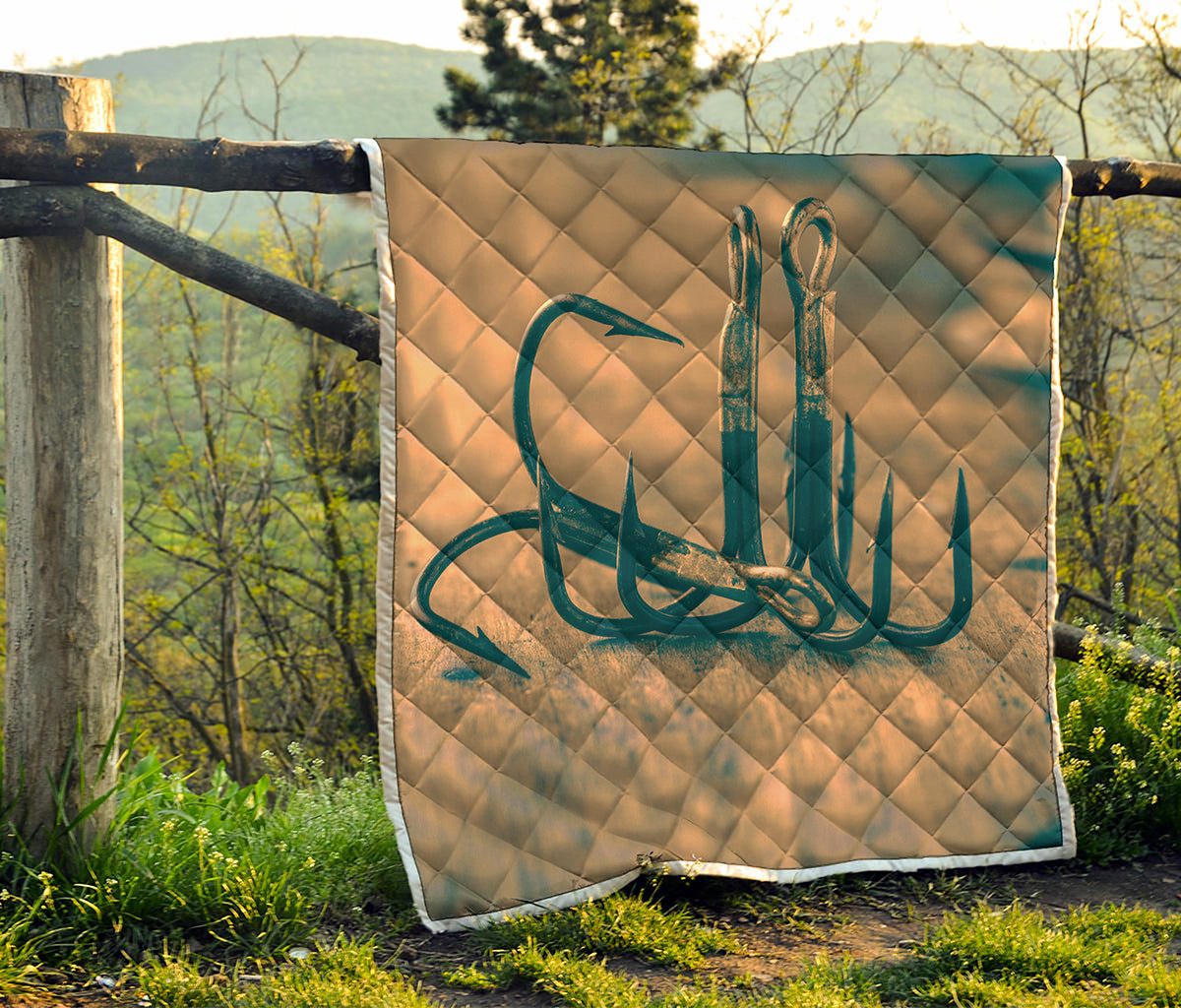 Fishing Hooks Print Quilt