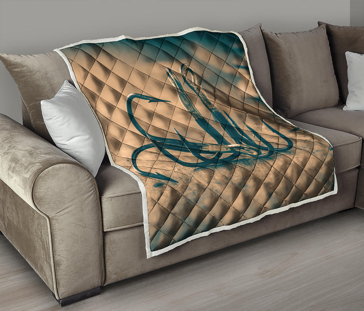 Fishing Hooks Print Quilt