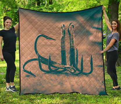 Fishing Hooks Print Quilt