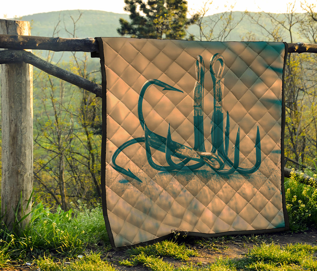 Fishing Hooks Print Quilt
