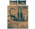 Fishing Hooks Print Quilt Bed Set