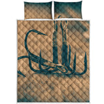 Fishing Hooks Print Quilt Bed Set