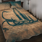 Fishing Hooks Print Quilt Bed Set