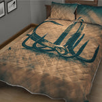 Fishing Hooks Print Quilt Bed Set