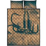 Fishing Hooks Print Quilt Bed Set