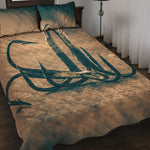 Fishing Hooks Print Quilt Bed Set