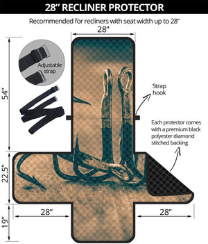 Fishing Hooks Print Recliner Protector