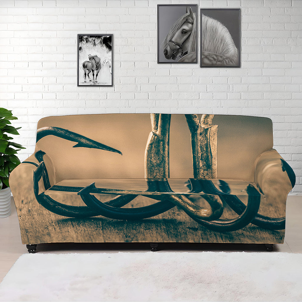 Fishing Hooks Print Sofa Cover