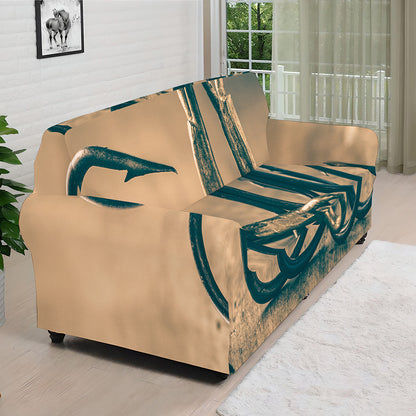 Fishing Hooks Print Sofa Cover