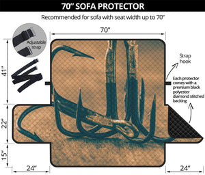 Fishing Hooks Print Sofa Protector