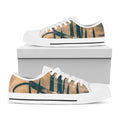 Fishing Hooks Print White Low Top Sneakers