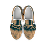 Fishing Hooks Print White Slip On Shoes