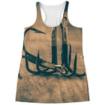 Fishing Hooks Print Women's Racerback Tank Top