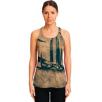 Fishing Hooks Print Women's Racerback Tank Top